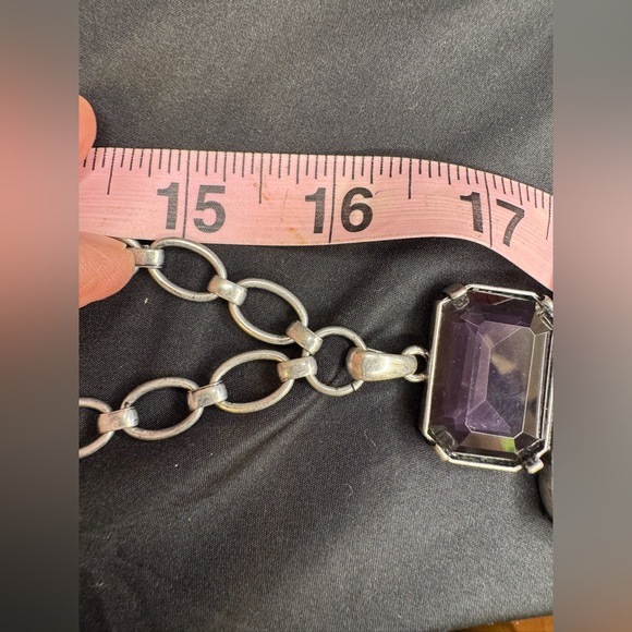 Chico’s Purple Stone and Silver Necklace - Picture 5 of 8